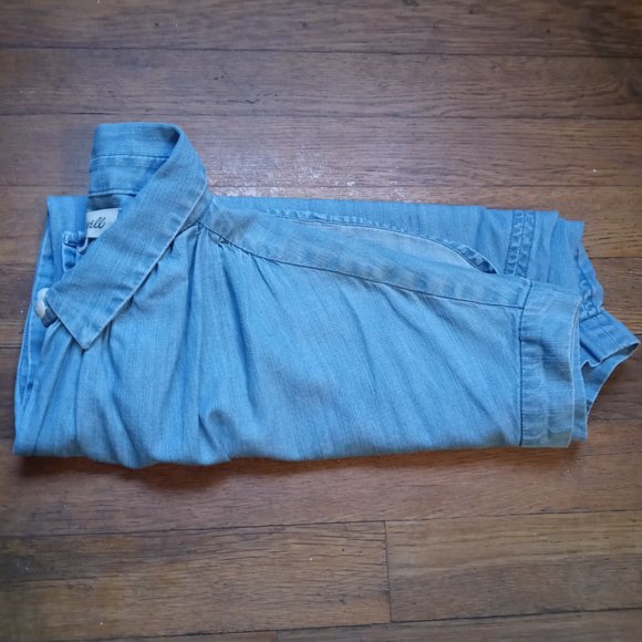 Madewell Women's Blue Button Down Shirt - Picture 6 of 15